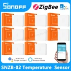 Умный датчик температуры и влажности SONOFF SNZB-02 ZigBee, комнатный термометр, гигрометр для Alexa Google Home eWeLink App
