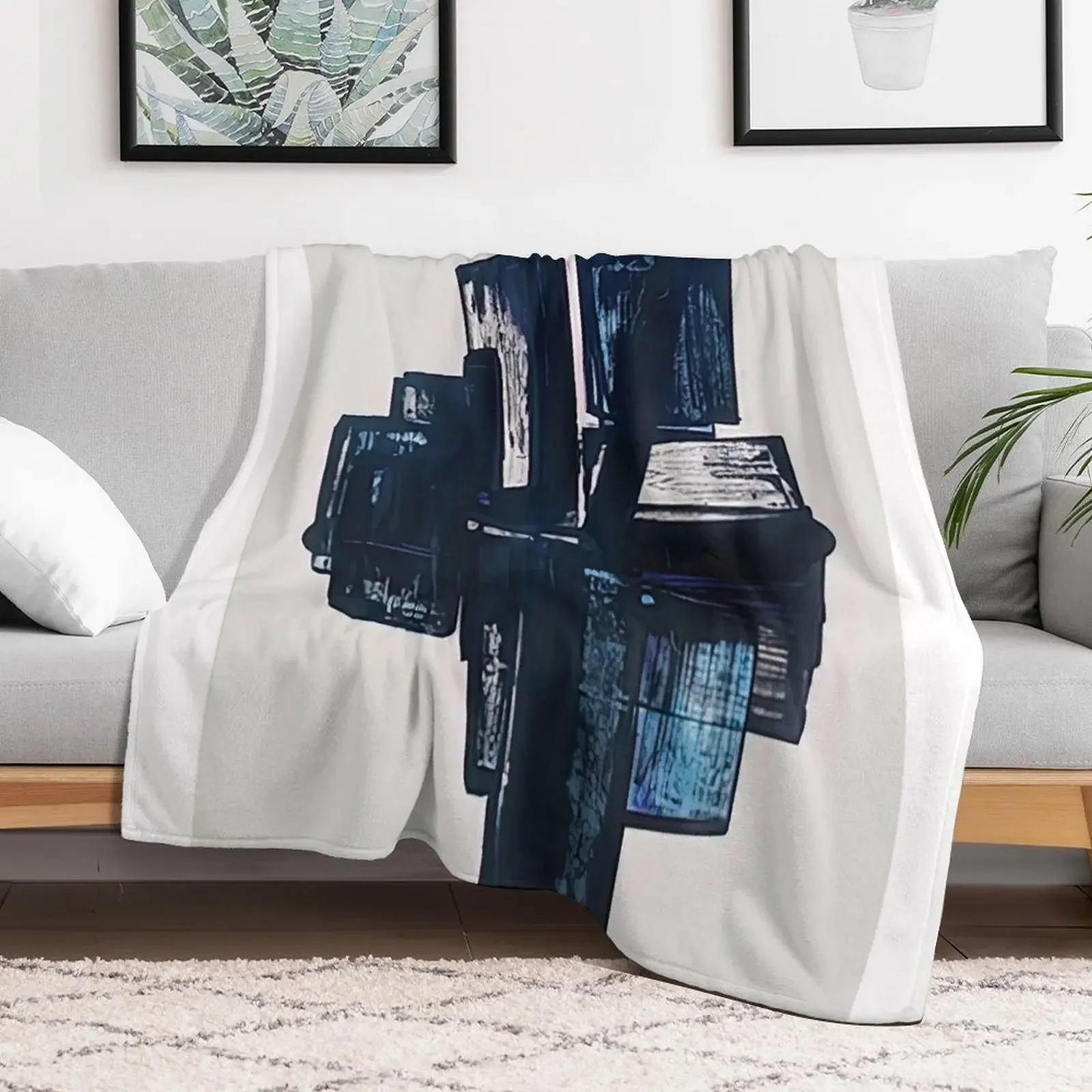 Плед Soulages синего цвета мягкое дизайнерское одеяло для дивана или кровати