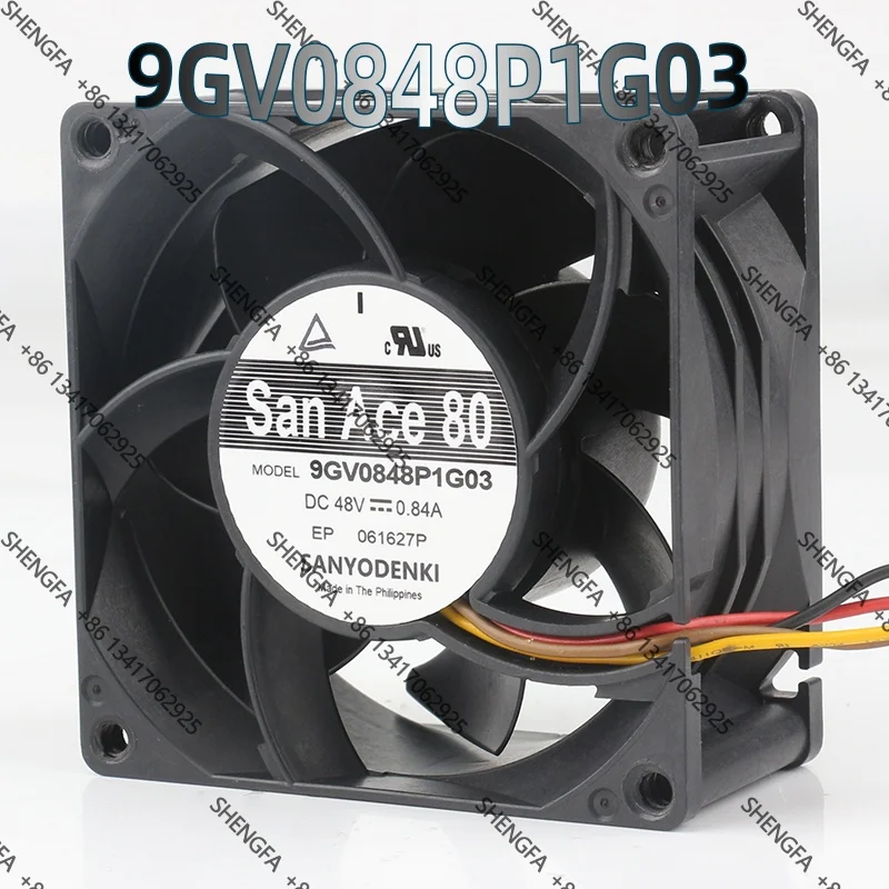 Фото Охлаждающий вентилятор Sanyo 12V 24V AC EC 8038 80X80X38MM с регулировкой скорости, высокий объем воздуха, для сервера 9GV0848P1G03 DC 48V 0.84A №4