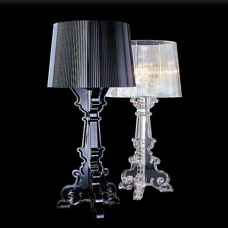 Фото Kartell Bourgie акриловая светодиодная настольная лампа для гостиной, спальни, кабинета, креативный прикроватный декор, современный прозрачный торшер №1
