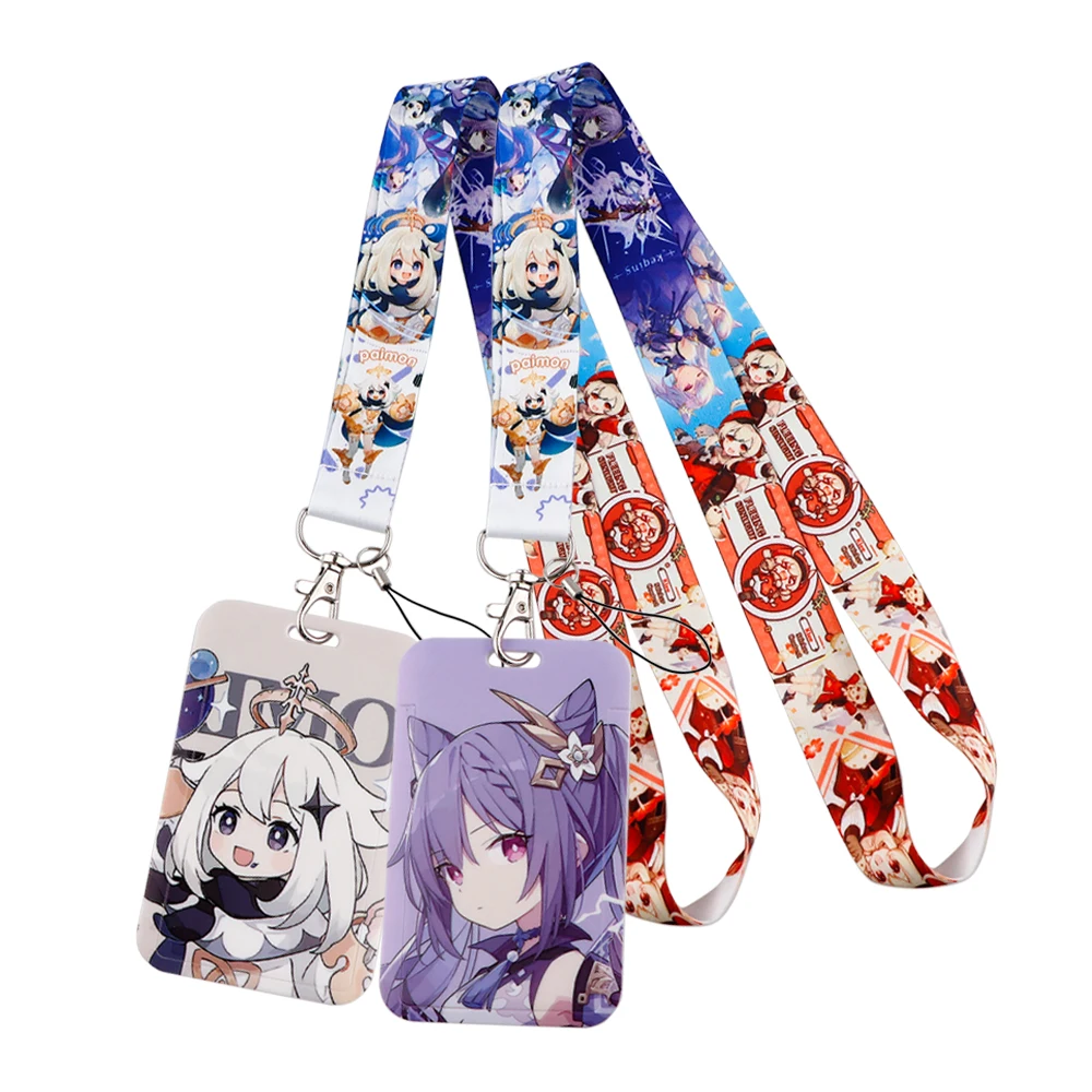 

Ударопрочный мультяшный брелок rancirte R2941 Genshin, ремешок на шею, шнурок, держатель для карт, ID, брелок, брелок для ключей, веревочные брелоки