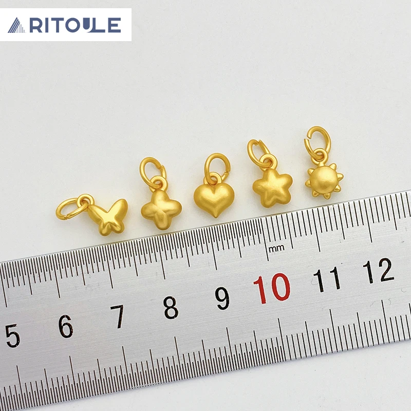 

Custom ancient gold color preservation love star sun flower butterfly small pendant DIY bracelet necklace jewelry material