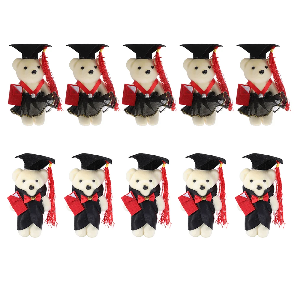 

stuffed graduation bear decor: 10pcs standing graduation ceremony bear flower bouquet decoration bear gift for graduation bag