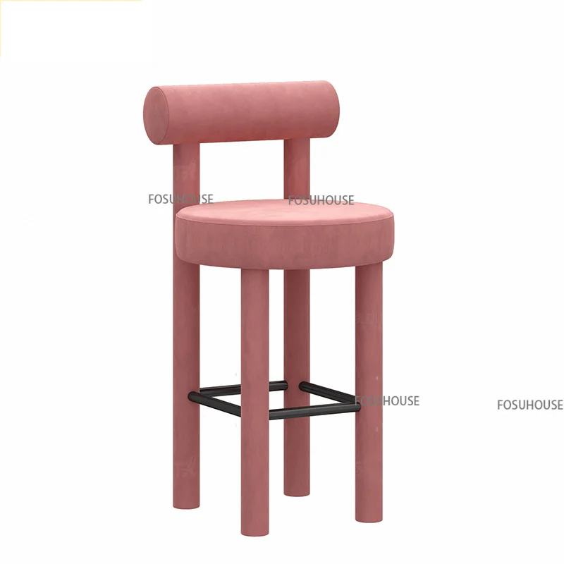 

Современный роскошный бархатный барный стул, минималистичные барные стулья, барная мебель, домашний макияж, высокие стулья, высокий стол, барный стул, м