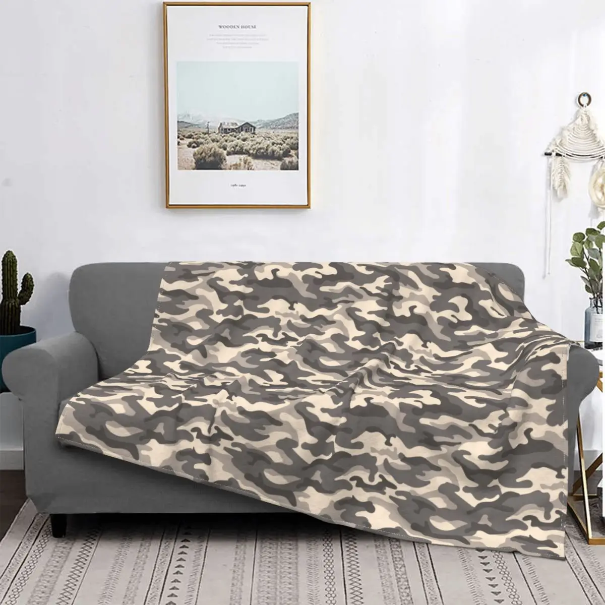 

Russian Woodland Camouflage Blankets Fleece Autumn/Winter Military Army Soft Throw Blankets for Bedding Office Bedding Throws