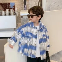 boys shirt spring and autumn long sleeve 2022 spring new childrens plaid boys spring and autumn simple free delivery
