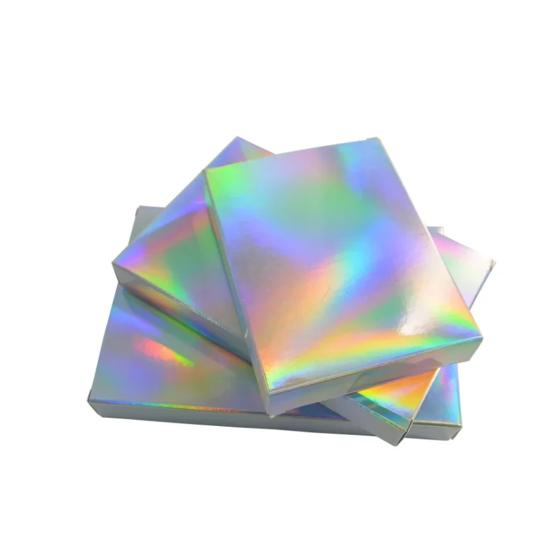 

50 Pcs Holographic Gift Party Paper Box Laser Card Case Cartons Gift Boxes Cosmetics Package Candy Boxes Wedding Favour