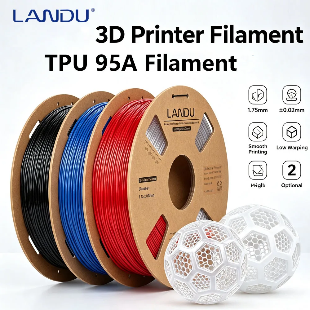 Фото Филамент LANDU Hyper 95A TPU, мягкий гибкий филамент для 3D-печати, материал TPU 95A, 1 кг (2,2 фунта), 1,75 мм №1