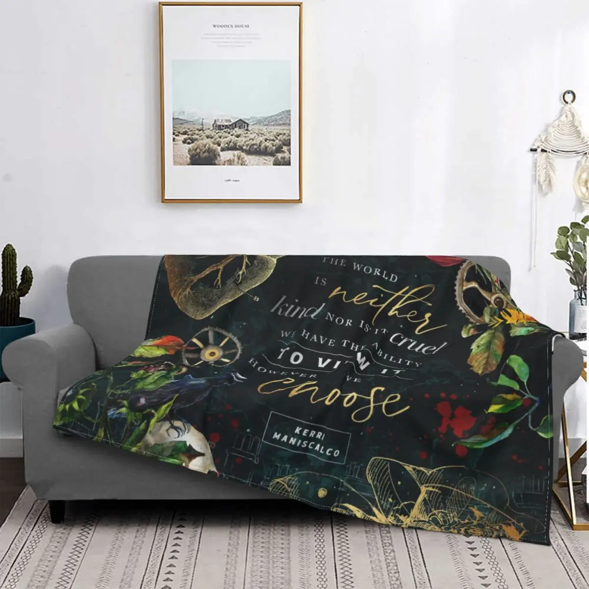 

Neither Kind Nor Cruel Quotes Blanket Flannel Summer Gothic Flower Multi-function Soft Throw Blankets for Bedding Car Bedspreads
