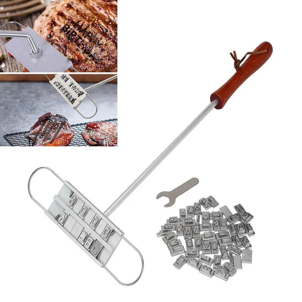 

BBQ Branding Iron with Changeable Letter DIY Barbecue Letter Printed BBQ Steak Tool Meat Grill Forks Accessories kitchen stuff
