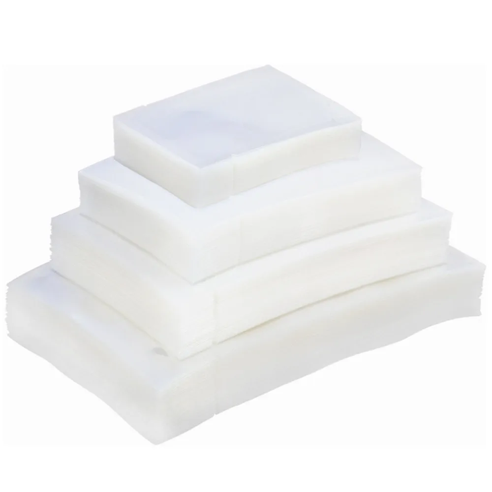 

100Pcs/lot Transparent Nylon Flat Top Vacuum Seal Storage Package Bag Heat Seal Packing Pouches for Meat Fruit Grain Pack