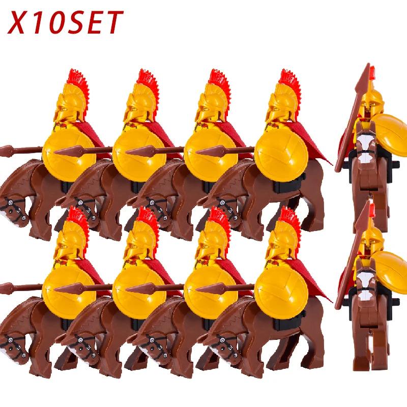 

Classic War Horse Crusader Rome Commander Spartan Medieval Knights Group Figures building blocks bricks Castle toys For Boys