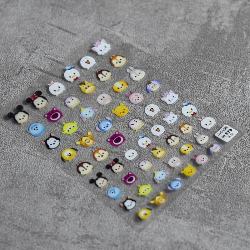 

Tomoni Sticker Embossed 5D Nail Sticker Japanese Adhesive Cartoon Cute Animal Pig Dog Cat Tiger Nail Art Stickers Decals Slider