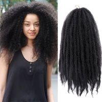 18 inch soft marley crochet braids hair extensions afro kinky curl hair braids for american africa women ombre blonde grey red