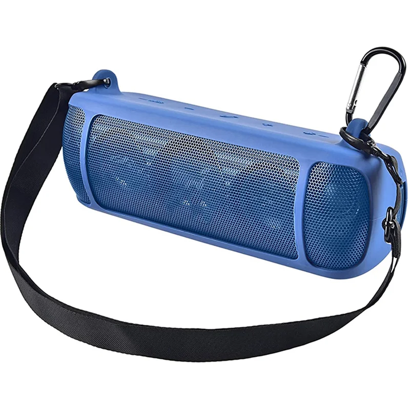 

Silicone Case for Anker Soundcore Motion+ Bluetooth Speaker Waterproof Rubber Travel Carry Pouch with Carabiner(Blue)