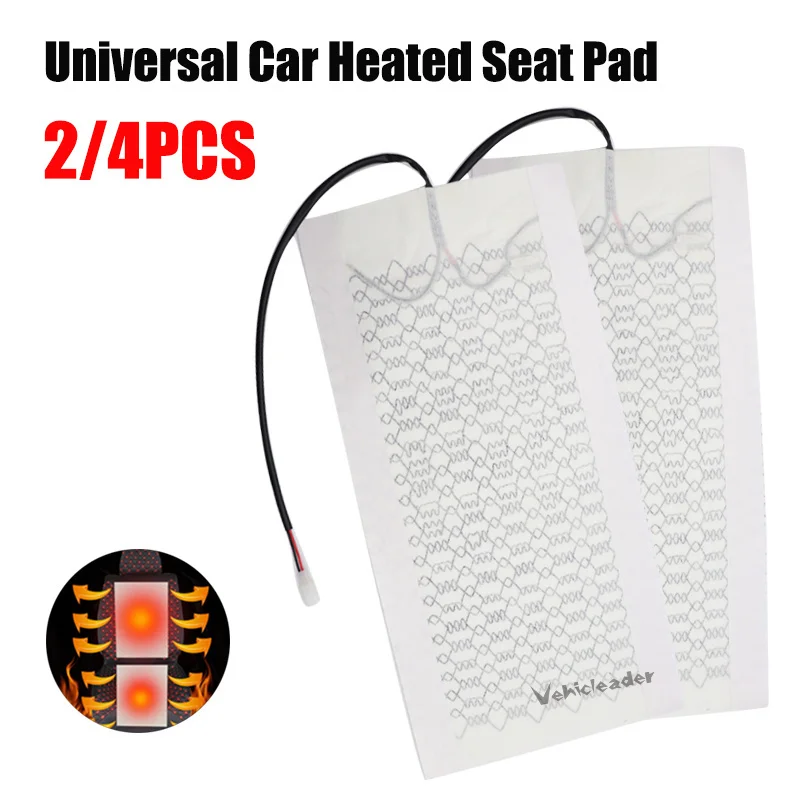 

2x/4x 12V Universal Car Heated Seat Covers Pad Carbon Fiber Heated Auto Car Seat Heating Pad Winter Warmer Heater Mat 48cmx28cm