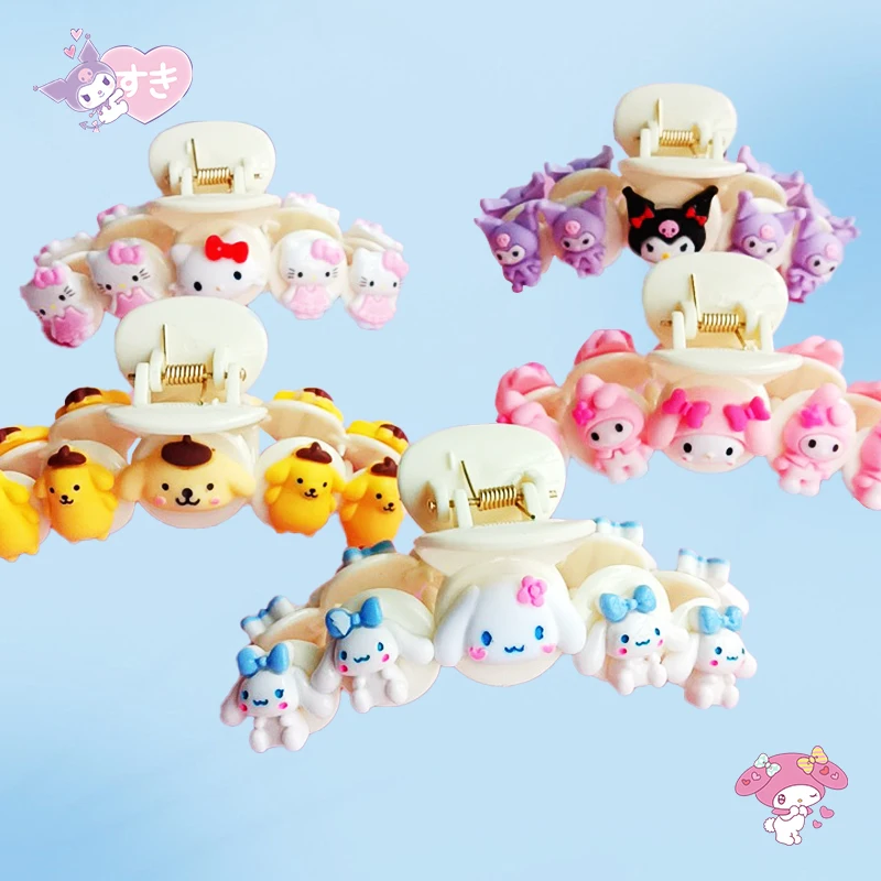 

Sanrioed Hair Claw Girls Kawaii Anime Hello Kitty Kuromi Cinnamoroll Kt Cat 2Sizes Hairpin Grab Jaw Clip Grip Headband Cute Gift