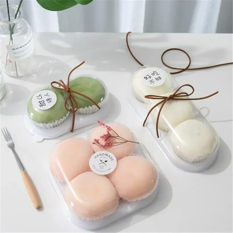 

50pcs/Set Transparent Plastic Box Dessert Biscuits Packing Baking Cake Box Baby Shower Favors Candy Gift Boxes Party Supplies