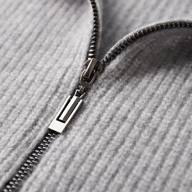 Осень и зима новый кашемировый кардиган на молнии из 100% шерсти мужские