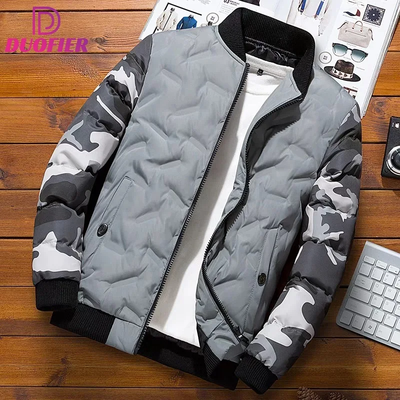 

Mens Casual Zipper Military Bomber Jacket Coats Thick Warm Windbreaker Coat Man Winter Stand Collar Jackets Hip Hop Streetwear