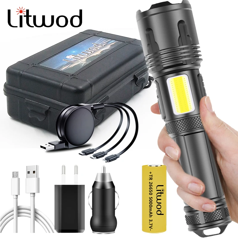 

Led Flashlight XHP100 COB 9-core Powerbank Function Torch Usb Rechargeable 18650 26650 Battery Zoomable XHP70.2 Aluminum Lantern