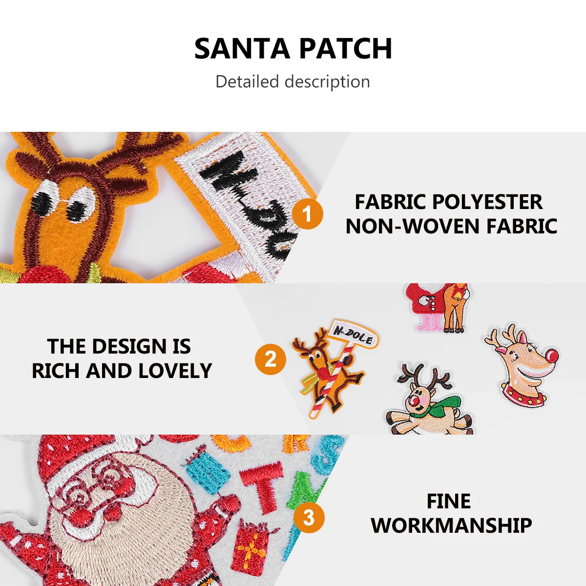 11 шт. рождественские тканевые украшения Санта-патчи мультяшные наклейки вышивка