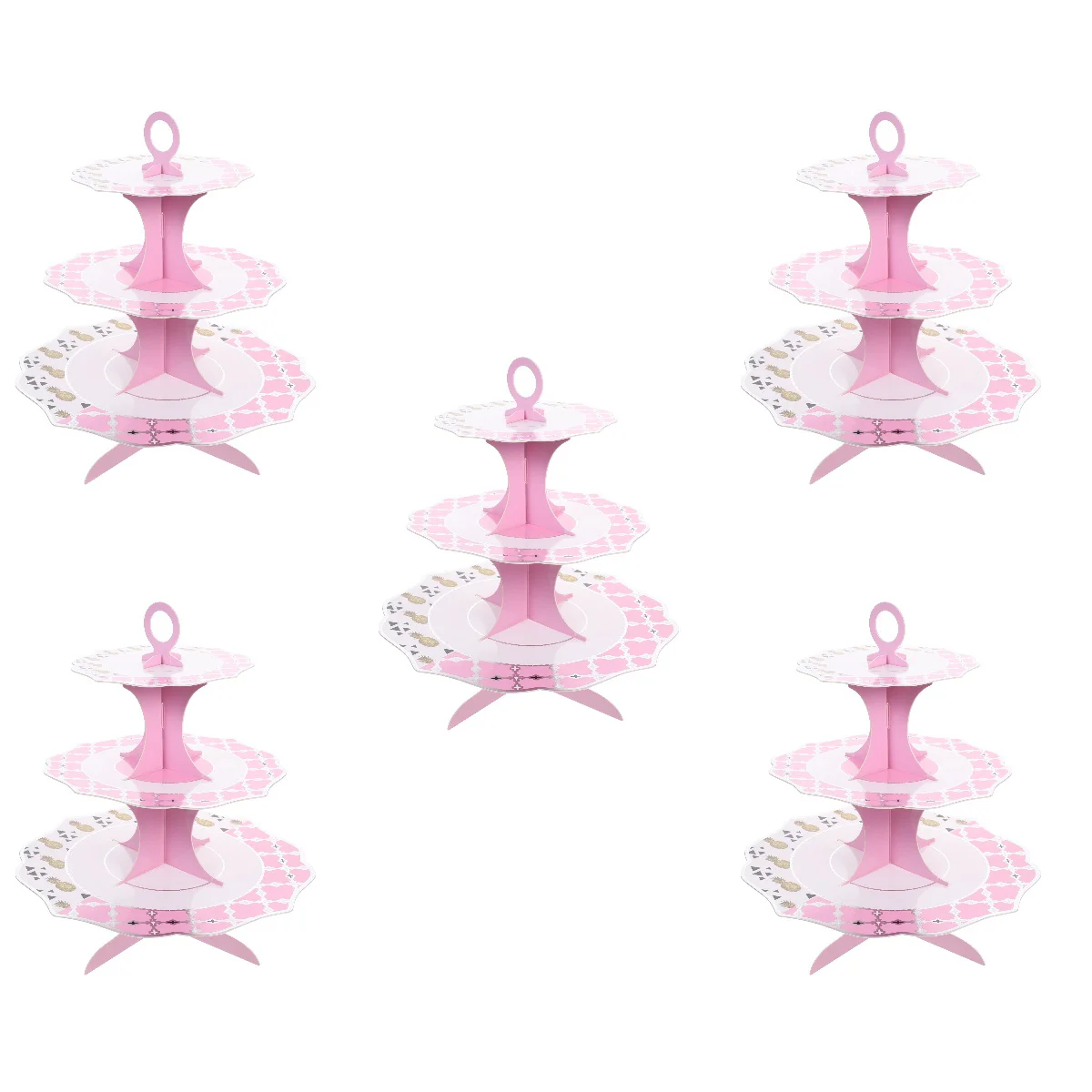 

5pcs Cake Holder 3 Tiered Cake Stand Decorative Cupcake Stand Accessory