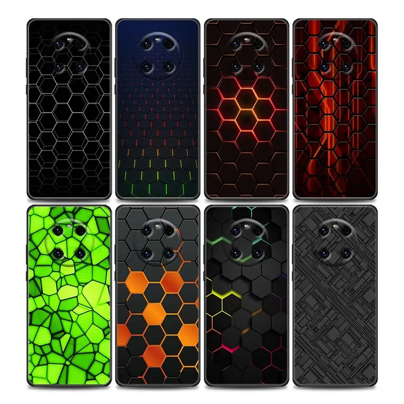 

Phone Case for Huawei Y6 Y7 Y9 2019 Y6p Y8s Y9a Y7a Mate 10 20 40 Pro Lite RS TPU Case Cover Technology 3D Chequered Pattern
