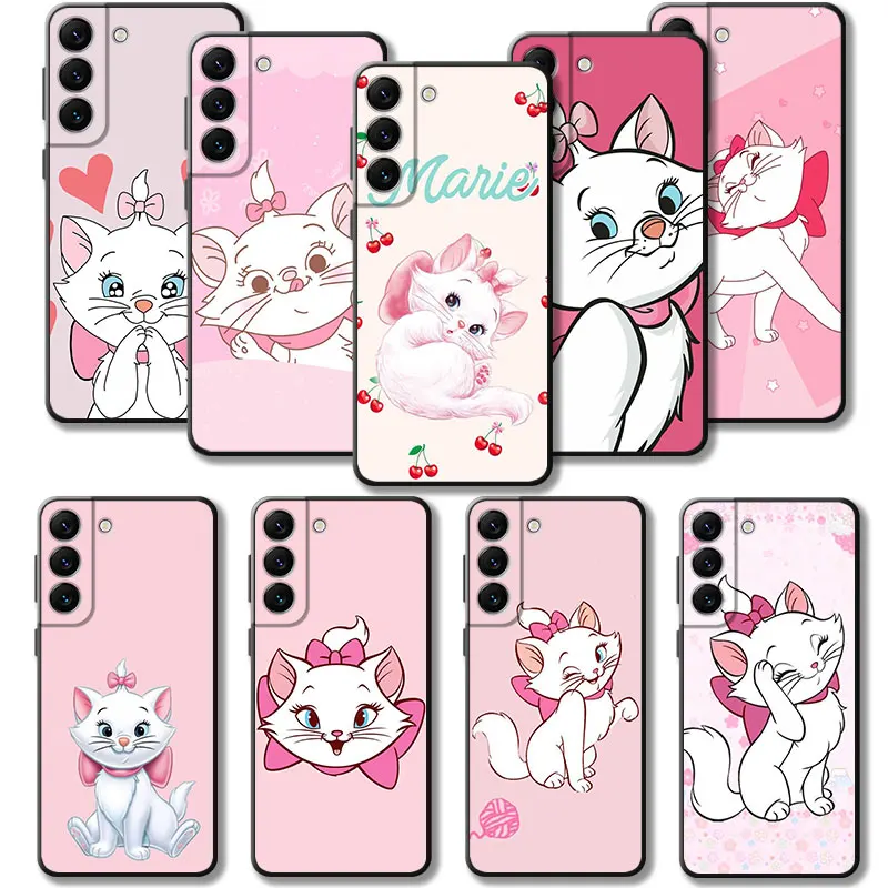 

Phone Case For Samsung Galaxy S22 S21 S20 FE Ultra S10 S9 S8 Plus S10e Note 20Ultra 10Plus Shell Cartoon Cat Marie