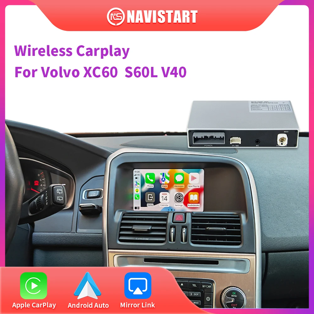 

NAVISTART беспроводной CarPlay для Volvo XC60 S60L V40 2015-2017, автомобильный модуль Android, видеоинтерфейс Mirror Link