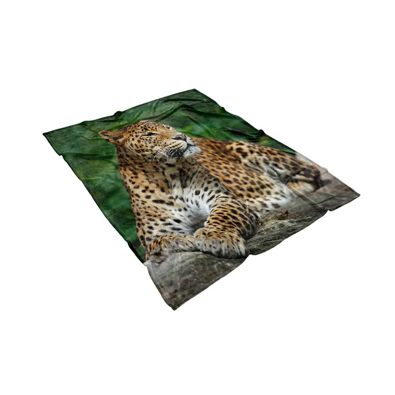 

Fashion Leopard Blanket Flannel Warm Bedspread With Animal Print Throw Blanket For Sofa Fleece Velvet Bed Cover Decorative