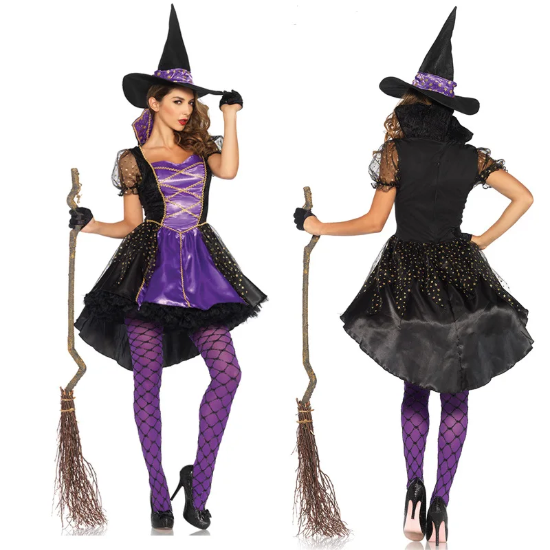 

Halloween Carnival Holiday Party Witch Costume Crafty Vixen Swallowtail Witch Costumes Dress Dresses for Women Adult