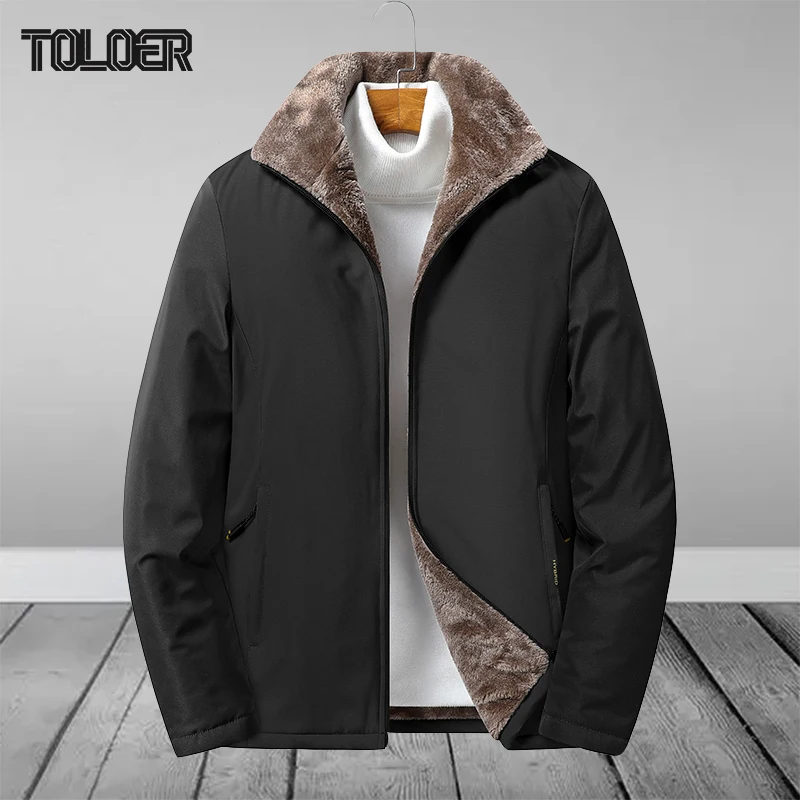 

Men Fleece Padded Vintage Parkas Jacket Male Fashion Warm Stand Collar Outdoor Coats Man Autumn Winter Streetwear Windbreaker