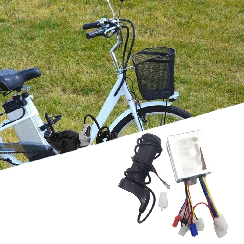 

E-Bike 36V 500W Brush Speed Controller with Throttle Grip Set for Electric Bicycle Scooter Tricycles