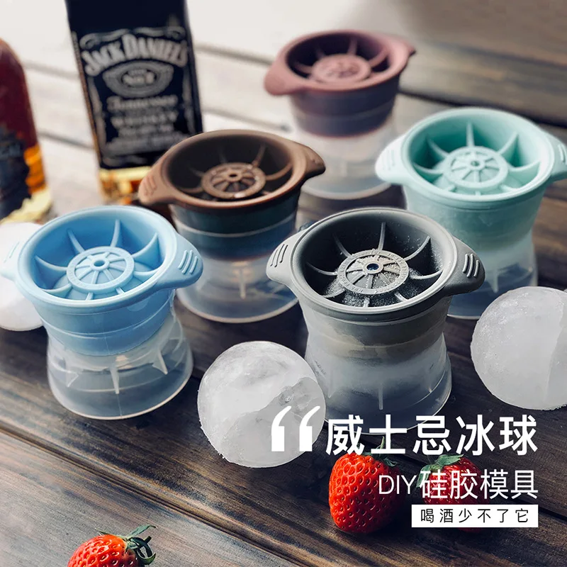 silicone whiskey round ice hockey mold spherical ice cube hockey maker ice box quick freezer ice mould kitchen gadgets free global shipping