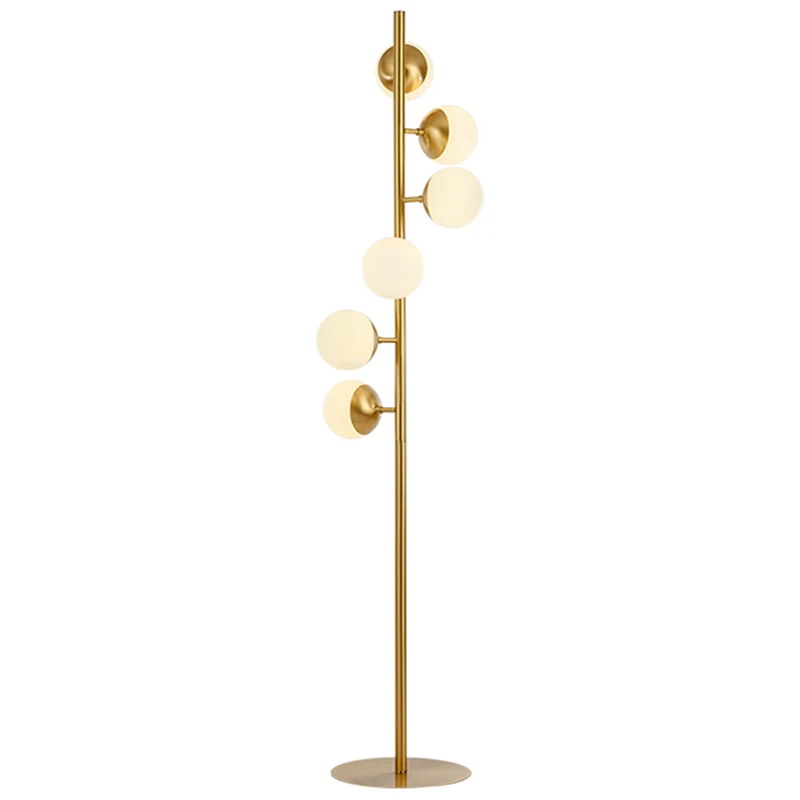 Nordic Creative Copper Floor Lamp Room Decor Moon Art Living Room Personality Bedroom Sofa Study Brass LED Standing Light Bulb