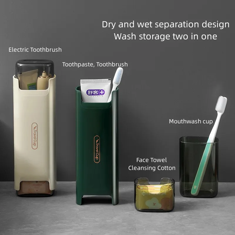 

Plastic Toothbrush Holder Toothpaste Storage Portable Travel Goods Traveling Case Box Tooth Brush Articles Container Organizer