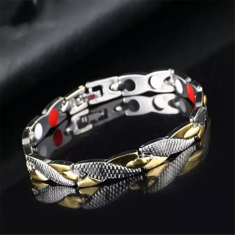 

Stainless Bracelet For Women Twisted Healthy Power Therapy Magnets Magnetite Bracelets Bangles Men Health Care Jewelry