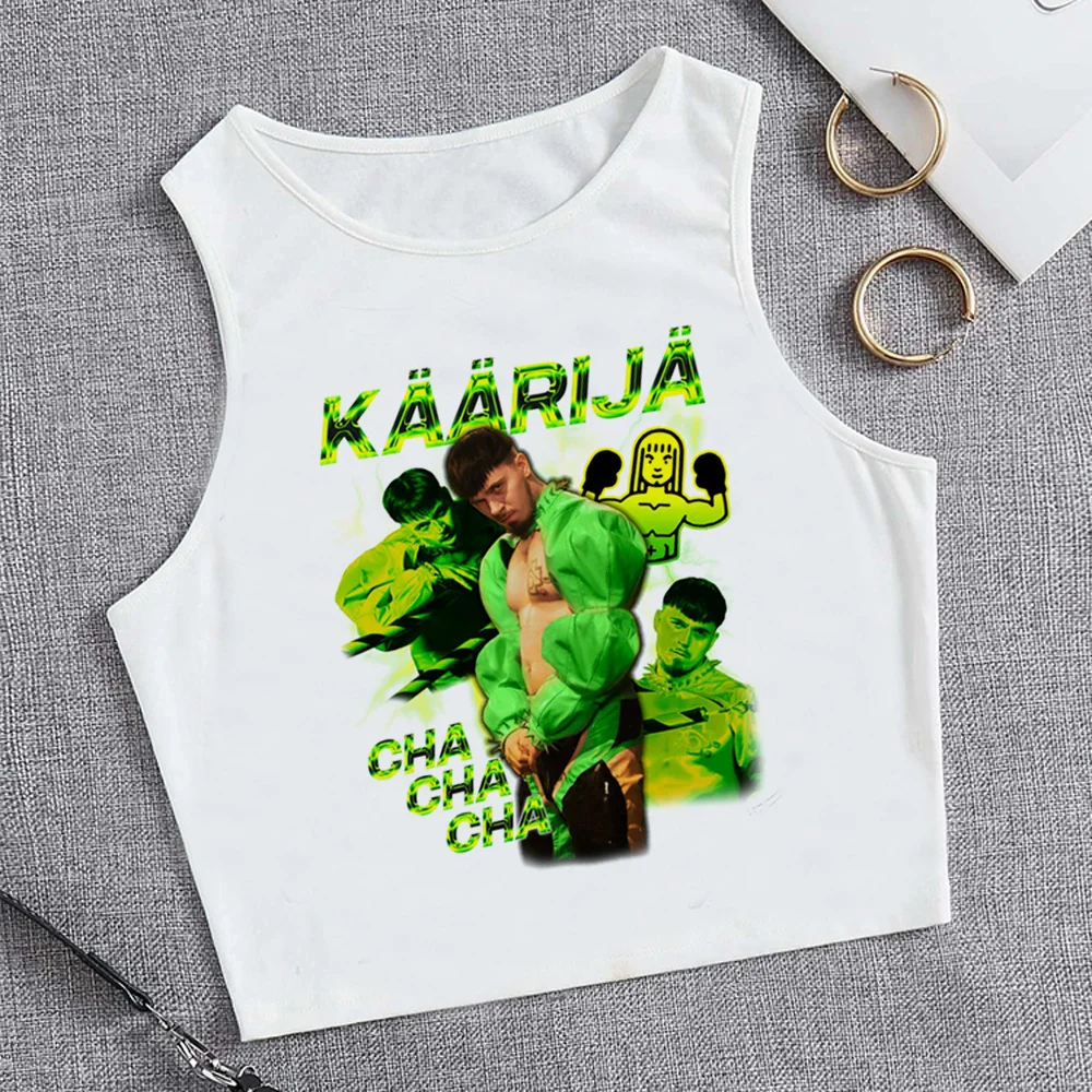 Кроп-топ Kaarija в стиле хиппи cyber y2k уличная одежда для девушек с мангой 2000s