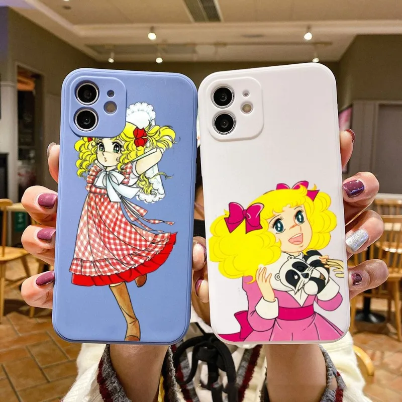 

Anime Manga Phone Case For IPhone 14 11 12 13 Pro Max X XR XSMax 6 6S 7 8 Plus SE 2022 Soft Square Color Phone Cover