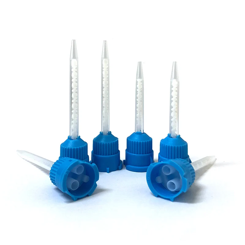 

100/200/250PCS Dental Material Disposable 1:1/10:1 Silicone Rubber Gun Delivery Mixing Head Intraoral Injection Head Mixing Tube