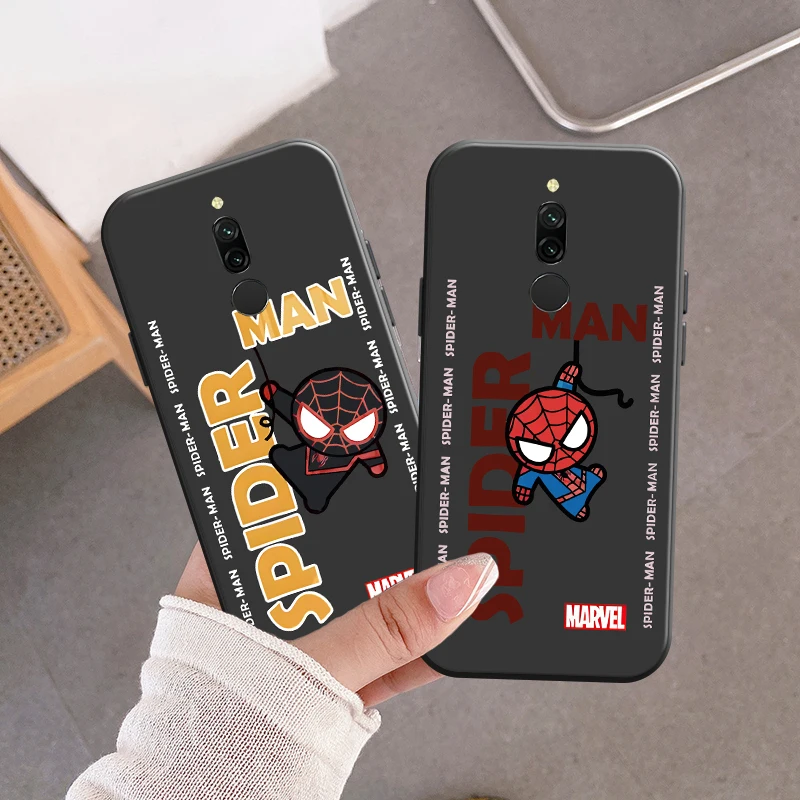 

Marvel Spider Man Q Is Cute For Xiaomi Redmi Matte Black Cover Silicon TPU Soft Cases Back Cover Redmi 8 8A Case Carcasa Black