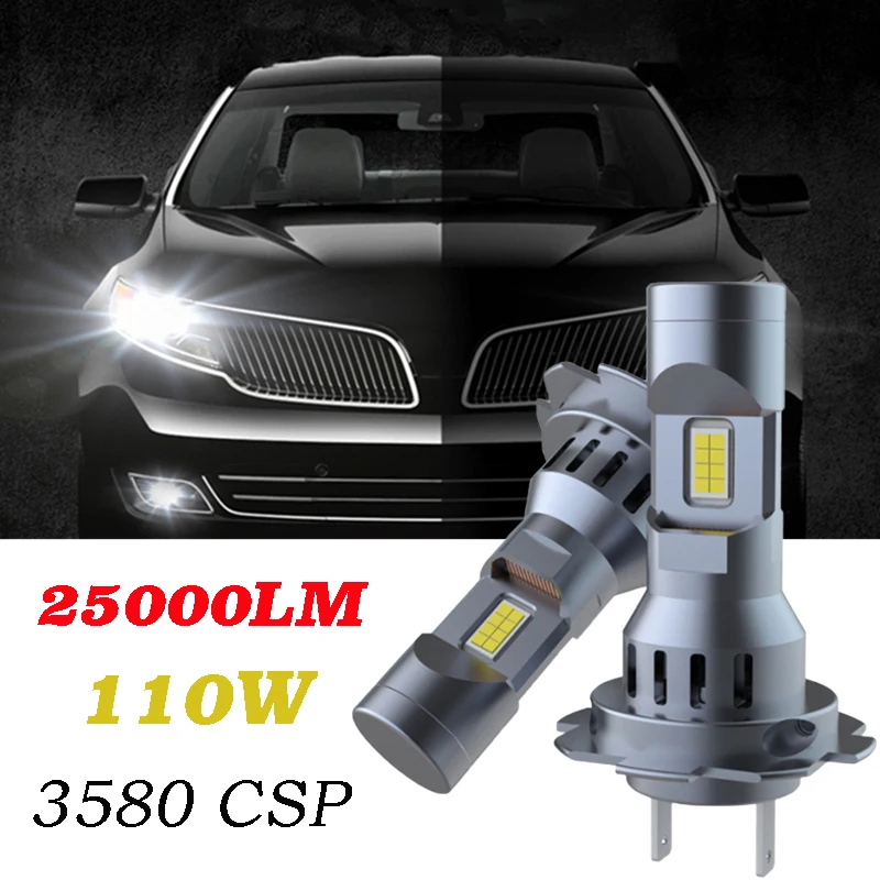H7 LED CANBUS Lights 25000Lm Мини-налобный фонарь 3580 CSP Беспроводные автомобильные
