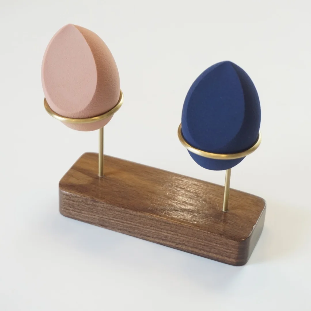 

Твердый деревянный латунный кронштейн для хранения косметических яиц, полка для косметических яиц, стойка для сушки поверхностей