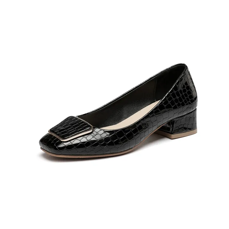 

Женские туфли-лодочки большого размера на толстом каблуке