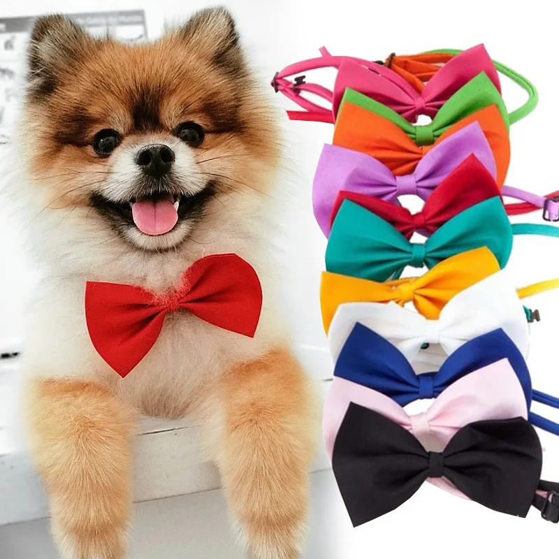 1pc Adjustable Pet Necklace Neck Tie Cute Convenient Pet Accessories Useful Dog Cat Striped Bow Dog Cat Necklace Pet Supplies
