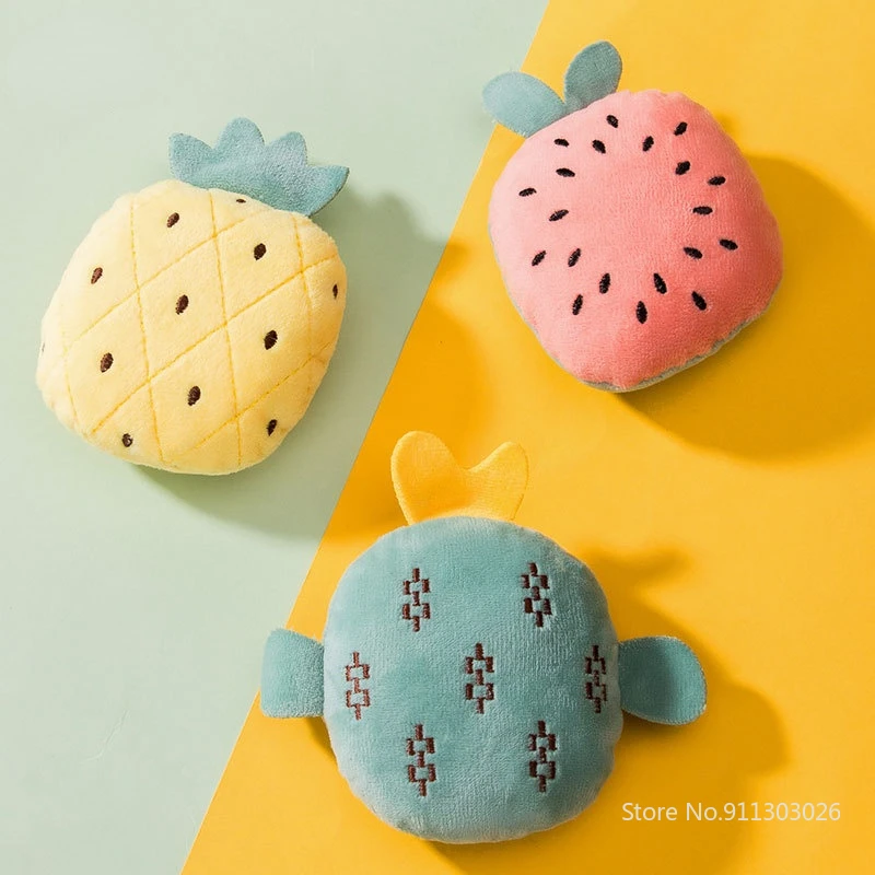 

Cute Pineapple Pet Toy Squeak Plush Bite Resistant Dog Toys for Small Dogs Interactive Training Cartoon Fruit Dog Teething Toys