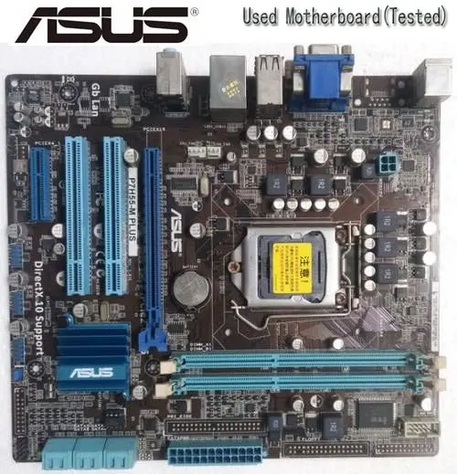 

Настольная Материнская плата Asus P7H55-M PLUS H55 Socket LGA 1156 i3 i5 i7 DDR3 16 ГБ, оригинальная б/у материнская плата для ПК