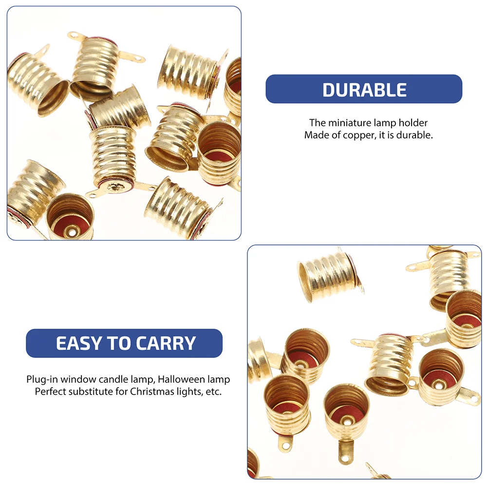 50 шт. держатель лампы цоколь для источников цепи золотой мини-светодиодный