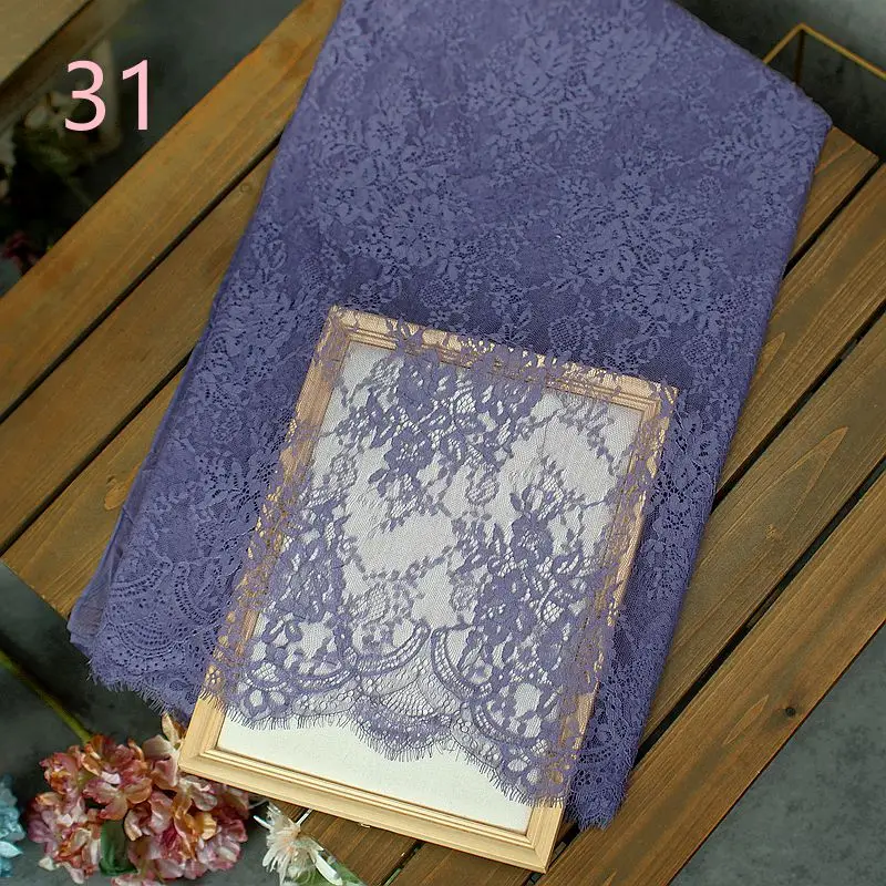 3Meter/Lot Nylon Eyelash Lace Fabric 150CM Wide Wedding Dress DIY Clothing Curtain Veil Home Decoration Accessories - купить по